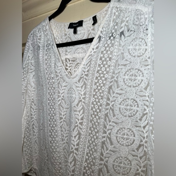 Theory Silk Lace Embroidered Top Shirt Blouse, size small, BohoChic Feminine - Picture 10 of 15